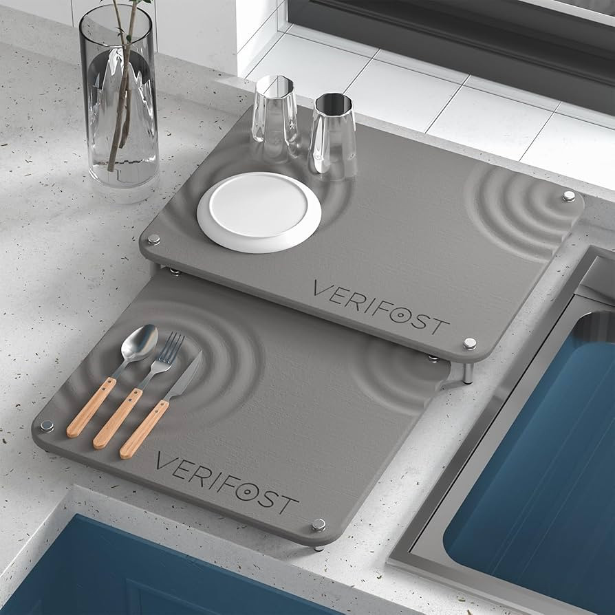 2PCs Large Stone Drying Mat for Kitchen Counter, Nesting Design Quick Drying Stone Mat, Stone Dis... | Amazon (US)