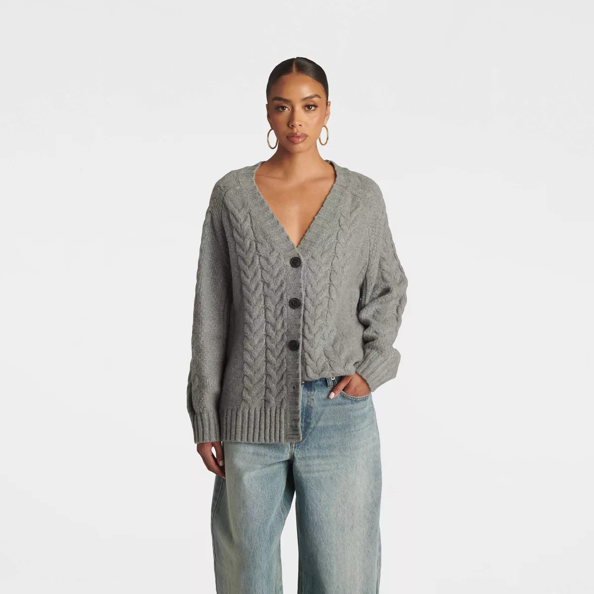 KBB by KAHLANA Women's 'The Patricia Cardigan Sweater' - Heather Gray XL | Target