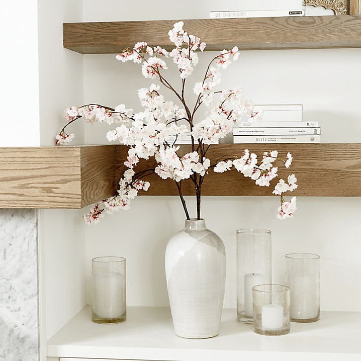 Cherry Blossom Stem Hand Finished with Soft Pink & White Blooms | Ballard Designs, Inc.