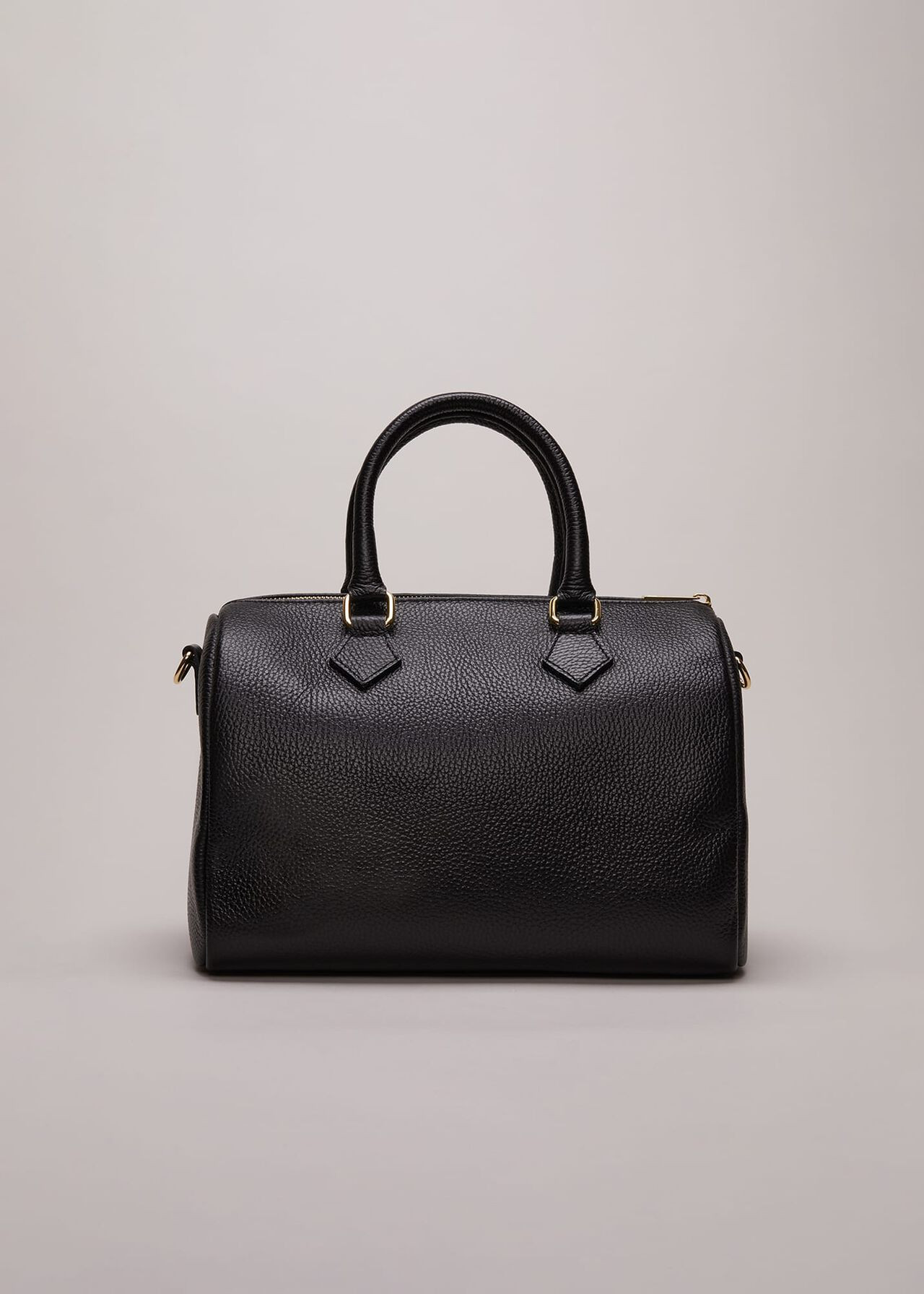 Black Leather Bowling Bag | Phase Eight (UK)