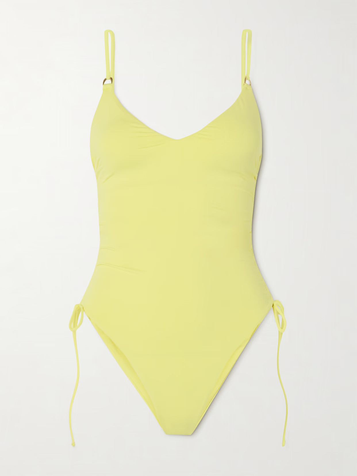 Melissa Odabash - Havana Tie-detailed Ruched Swimsuit - Yellow | NET-A-PORTER (UK & EU)