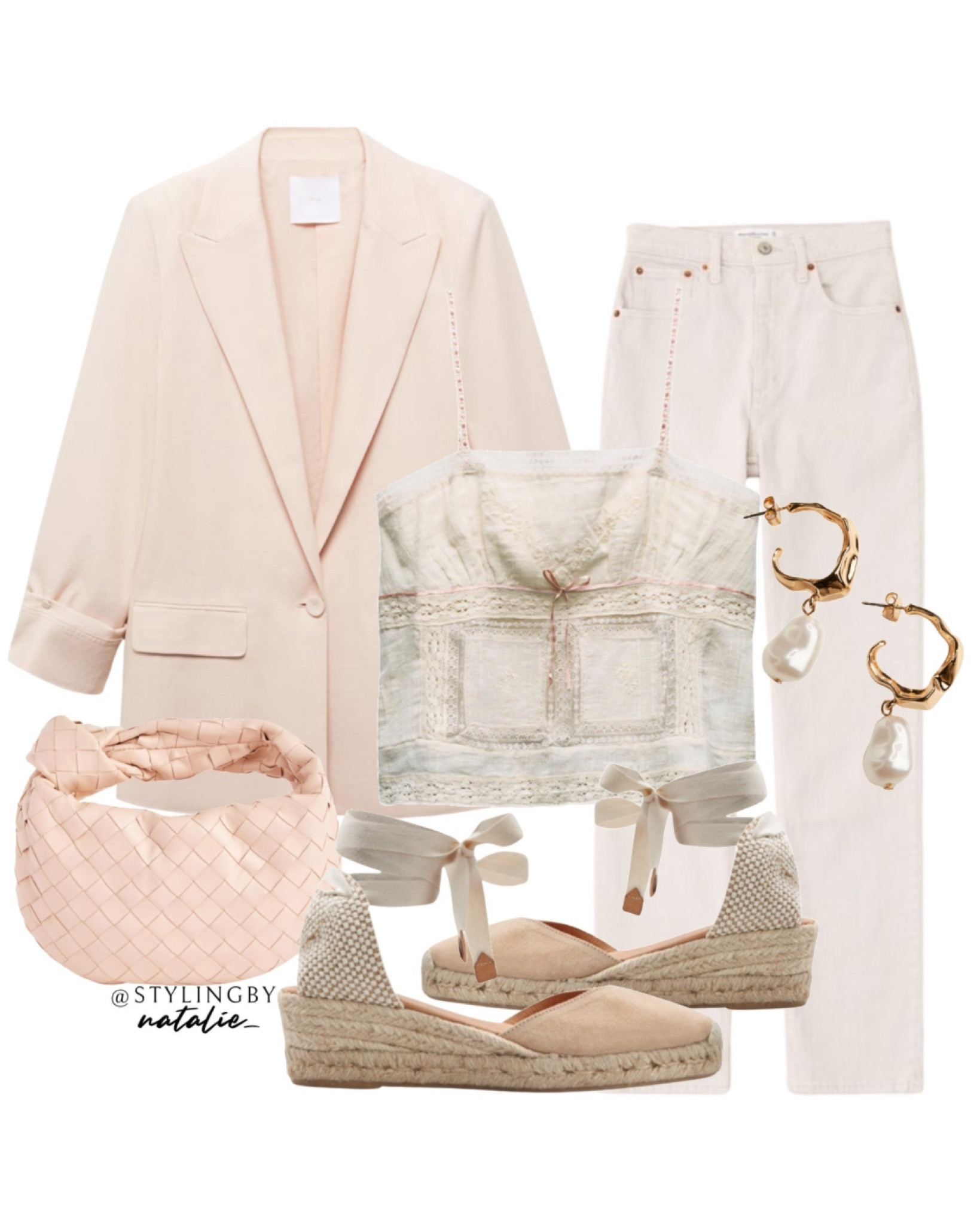 Linen blazer, high waist jeans, espadrilles sandals, pearl earrings and Bottega Veneta bag.

#LTKstyletip #LTKshoecrush #LTKmidsize
