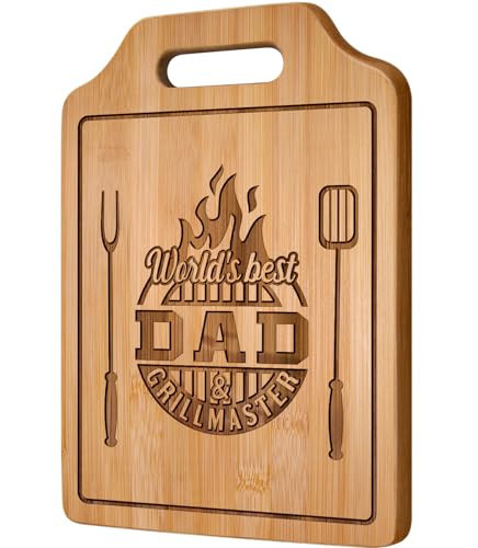 AceThrills Dad Gifts for Dad Birthday Gift for Dads Christmas Gifts Who Wants Nothing from Daughter Son - Engraved Bamboo Cutting Board 12.3"L x 8.7"W x 0.4"Th | Amazon (US)