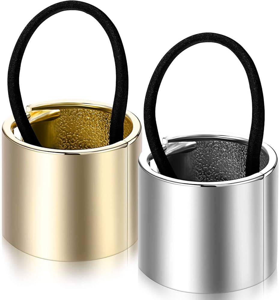 2 Pieces Ponytail Hair Ties Hair Holder Hair Rings Headwear Hair Accessories Including Gold Cuff ... | Amazon (US)