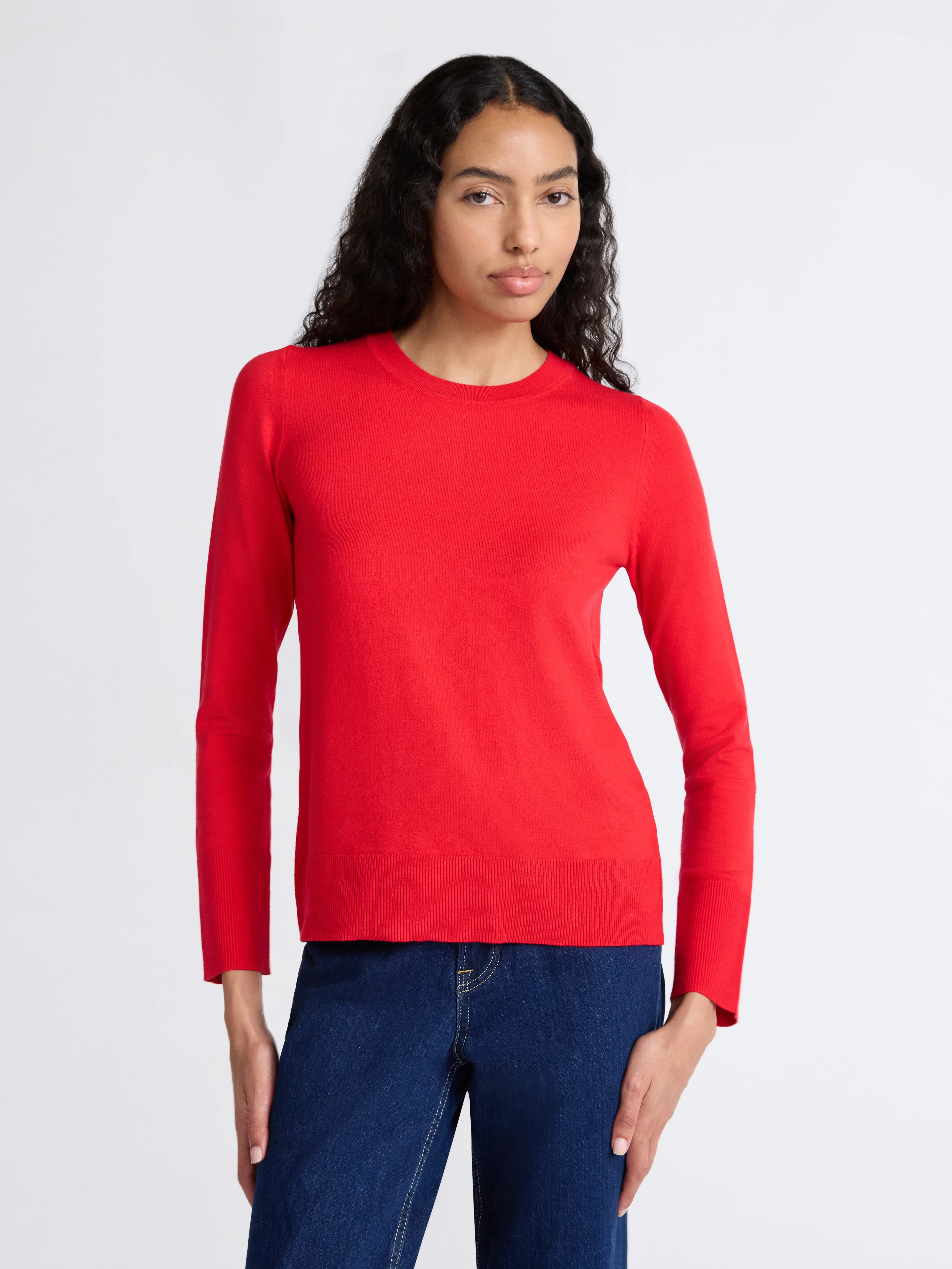Free Assembly Women's and Women's Plus Cozy Yarn Crewneck Sweater with Long Sleeves. Lightweight,... | Walmart (US)