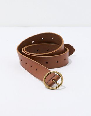 AE Oval Buckle Leather Belt | American Eagle Outfitters (US & CA)