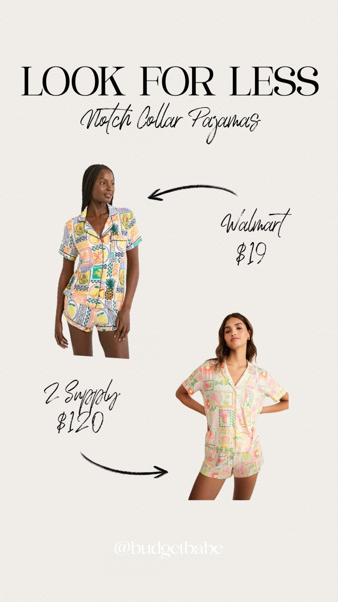 Z Supply notch collar pajama shorts set is  $120! Walmart has the look for less (just $19). Z Supply’s are a polyester elastane blend whereas Walmart’s are a viscose spandex fabrication. #lookalike #lookforless budget pjs

#LTKFindsUnder50 #LTKFindsUnder100 #LTKStyleTip