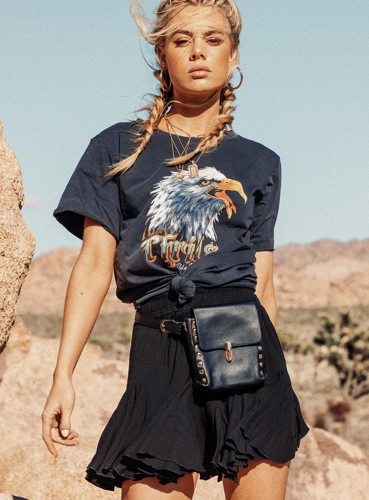 Sincerely Yours Mini Skirt Black | Princess Polly AU