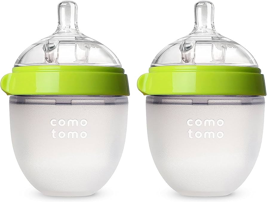 Comotomo Baby Bottle Double Pack, Green, 5oz | Amazon (US)