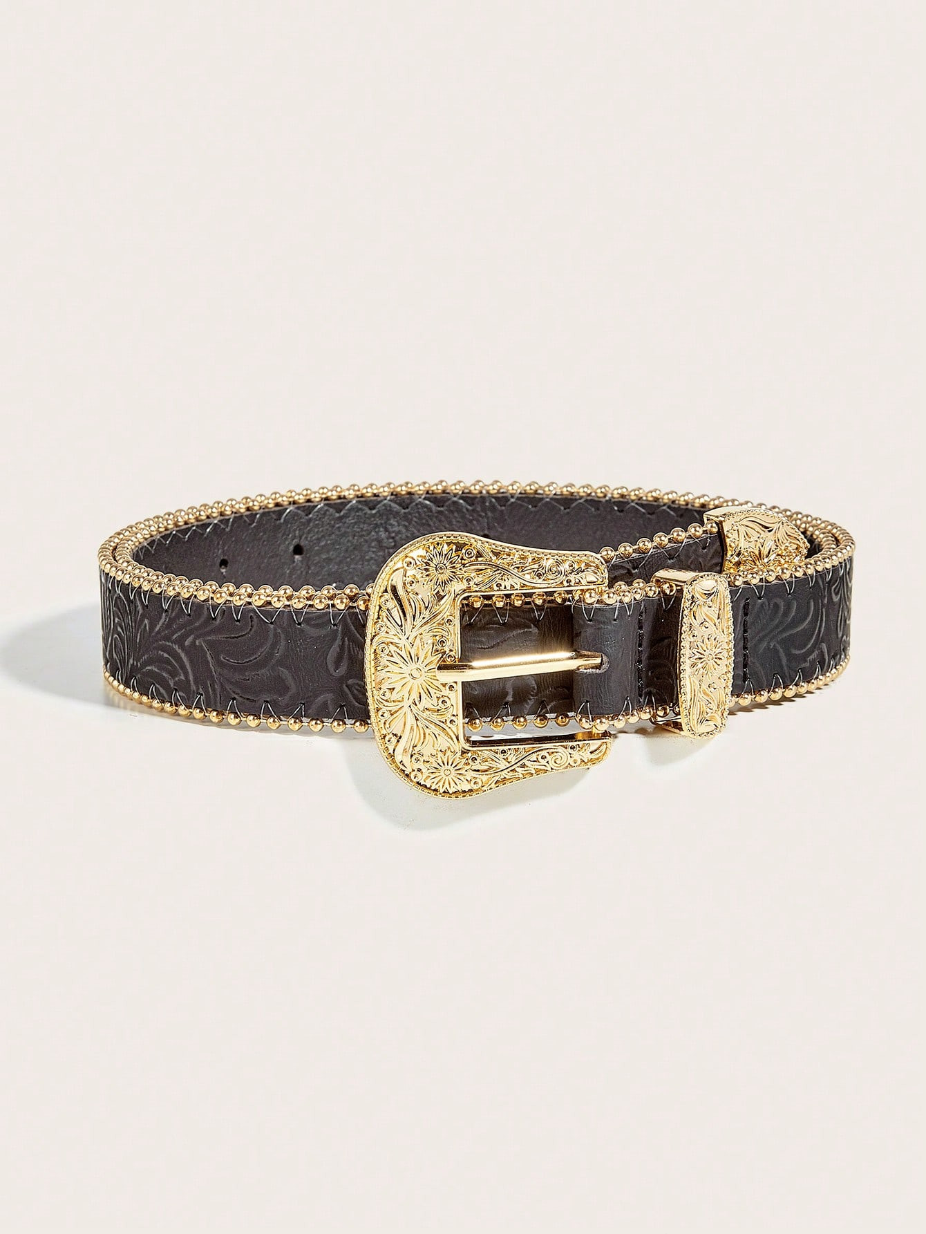 1pc Women's Embossed Western Style Heavy Duty Truck Belt With Beads | SHEIN