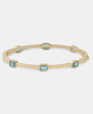 Lauren Ralph Lauren Gold-Tone Aqua Stone Bangle Bracelet - Macy's | Macy's