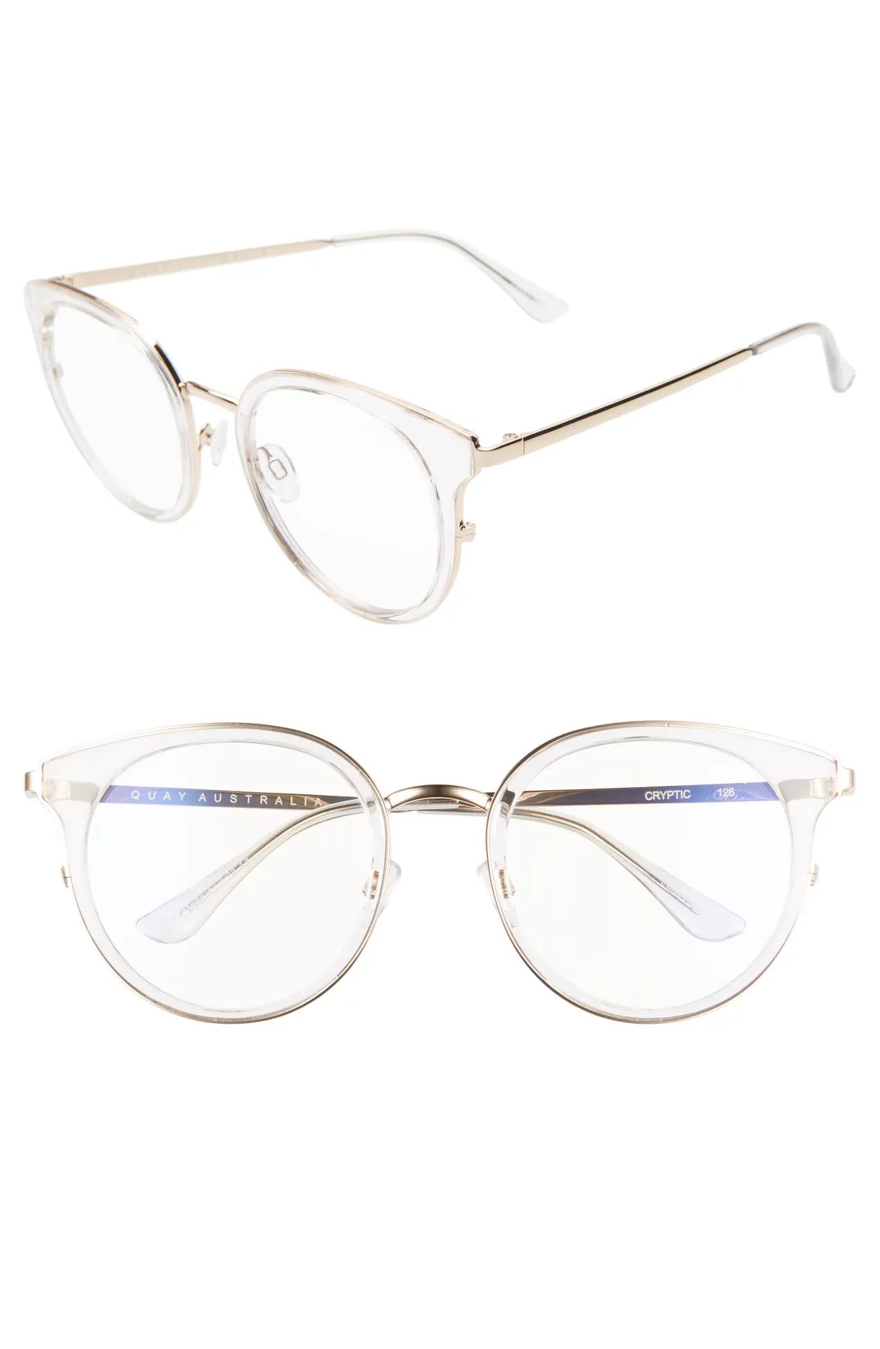 QUAY AUSTRALIA | Cryptic 50mm Round Optical Frames | Nordstrom Rack | Nordstrom Rack