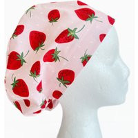 strawberry Pink Print Euro Scrub Cap Adjustable Cotton Surgical Hat | Etsy (US)