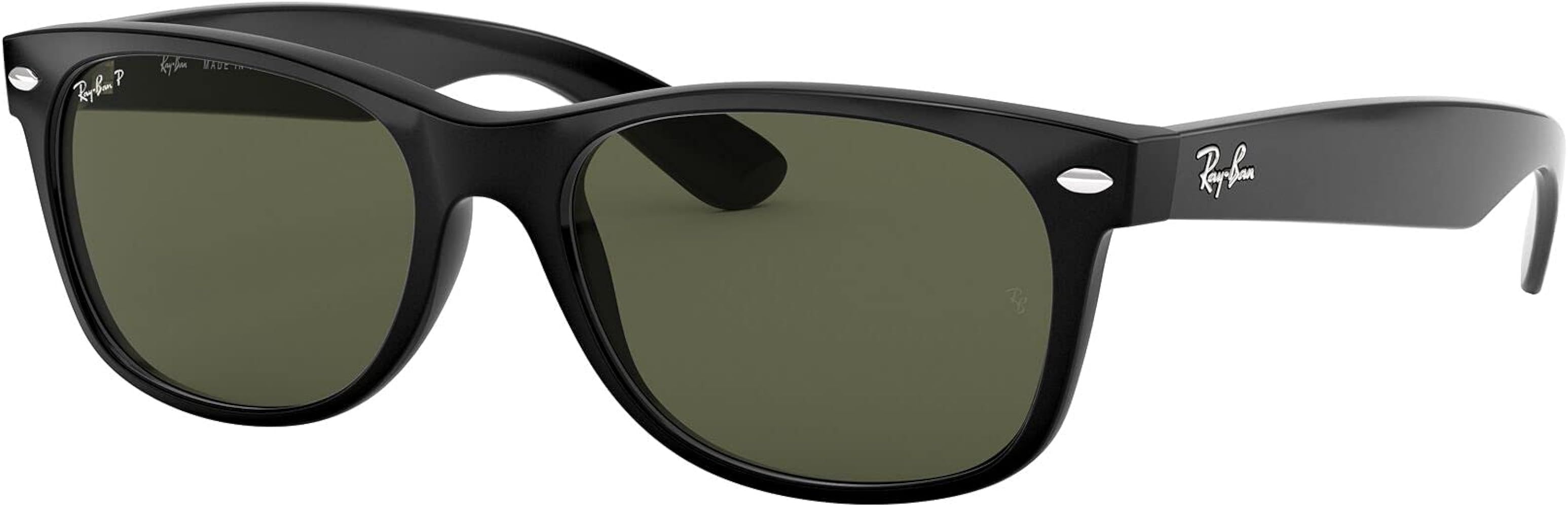 Amazon.com: Ray-Ban RB2132 New Wayfarer Sunglasses, Black/Polarized Green, 58 mm : Clothing, Shoe... | Amazon (US)
