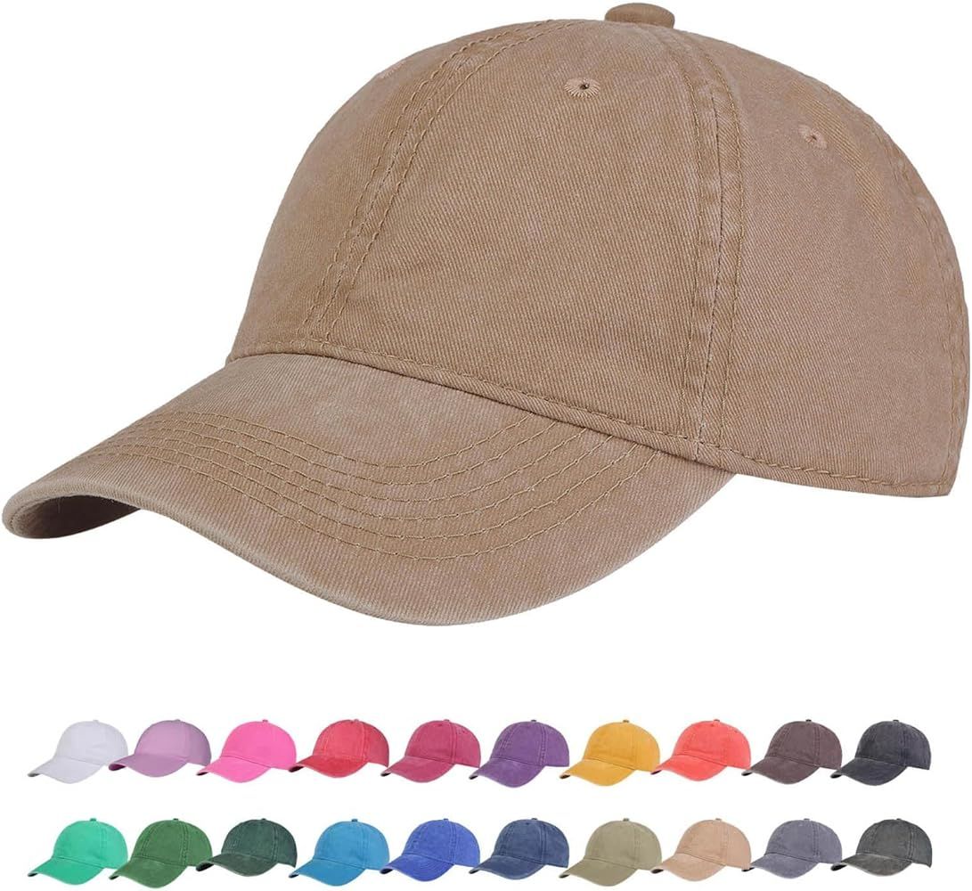 TSSGBL Vintage Cotton Washed Baseball Caps Unstructured Low Profile Adjustable Distressed Dad Hat... | Amazon (US)
