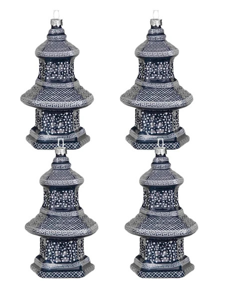 Navy Pagoda Gift Topper | The Enchanted Home