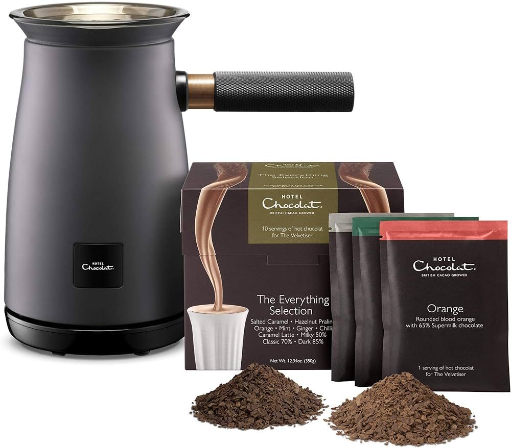 Hotel Chocolat 472756 Velvetiser Hot Chocolate Machine Complete Starter Kit, Grey, 28 x 46 x 16 c... | Amazon (UK)