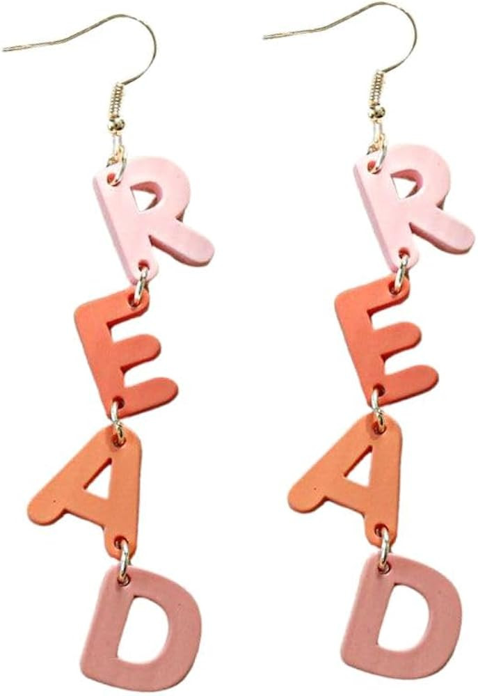 Personality Teacher Student Earrings Pencil Books Dangle Drop Earrings Wooden Read Earrings Teach... | Amazon (US)