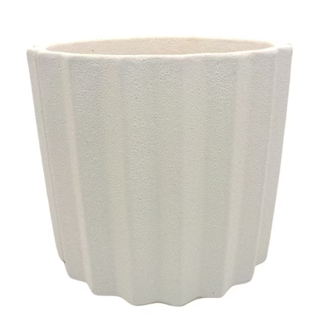 Origin 21 Round 11.2-Inches W Medium White Ceramic Contemporary/Modern Indoor/Outdoor Planter wit... | Lowe's