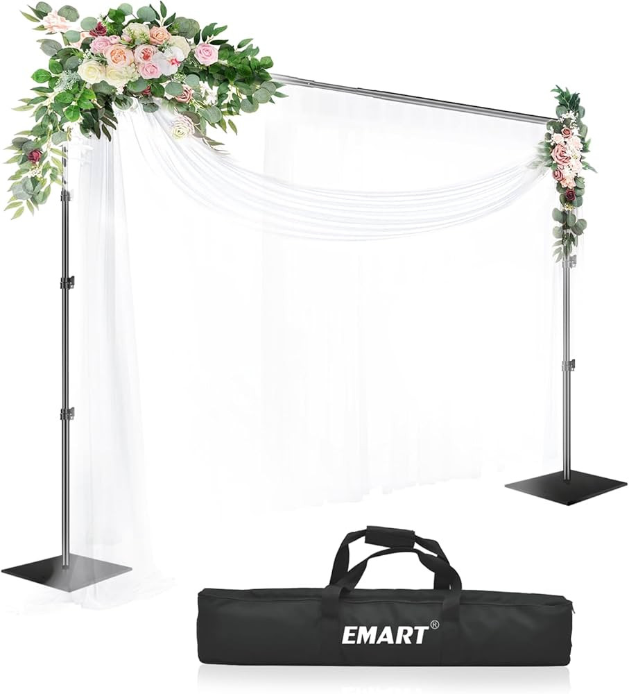 EMART Heavy Duty Backdrop Stand, 8.5ft Height 10ft Width Adjustable Background Support Kit with F... | Amazon (US)