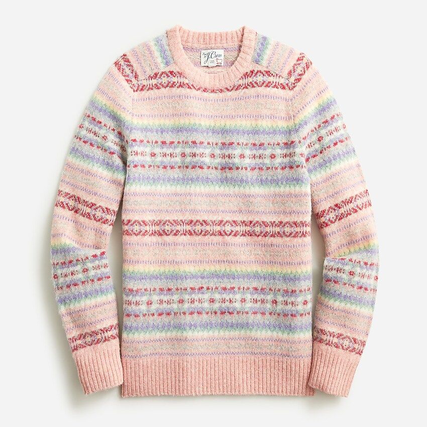 Fair Isle crewneck sweater in brushed wool | J.Crew US