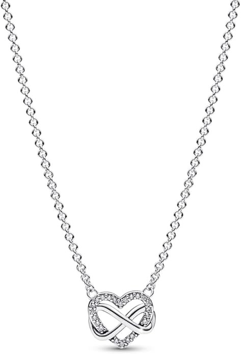 PANDORA Sparkling Infinity Heart Collier Necklace - 3 Adjustable Lengths - Stunning Jewelry for W... | Amazon (US)