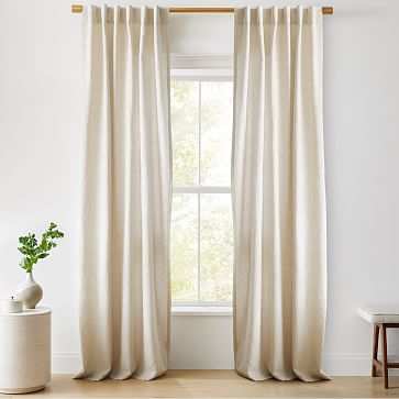 Custom Size European Flax Linen Curtain - Natural | West Elm | West Elm (US)