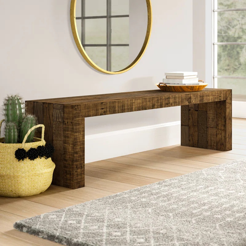 Brown Gino Solid Wood Bench | Wayfair North America