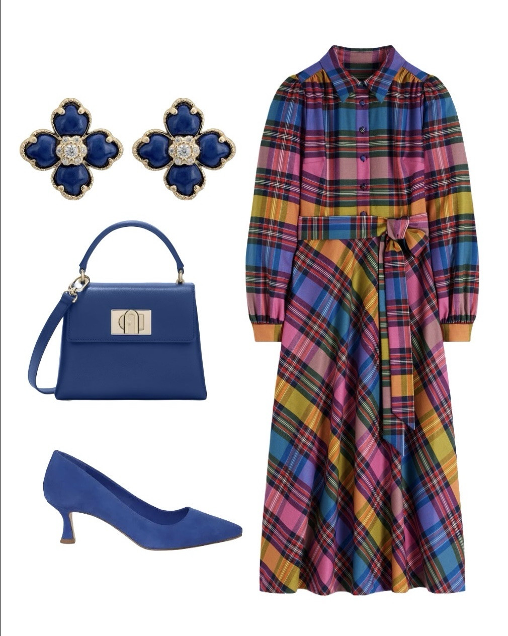 This new wool blend tartan shirt dress is so easy to style for a festive day to night look, with an on-trend pink, gold and cobalt multicolour blanket check print allowing you to change up with different coloured accessories ✨ 


Vivienne Modern Tartan Belted Shirt Dress - Boden Clothing 

Blue Lapis Lazuli Gold Clover Stud Earrings - Latelita from Wolf & Badger (Black Friday Sale now on!) 

Cobalt / Royal Blue Mini Top Handle Bag - 1927 Furla at Farfetch 

Cobalt Heels - Hobbs London

#LTKuk #LTKeurope #LTKfestive