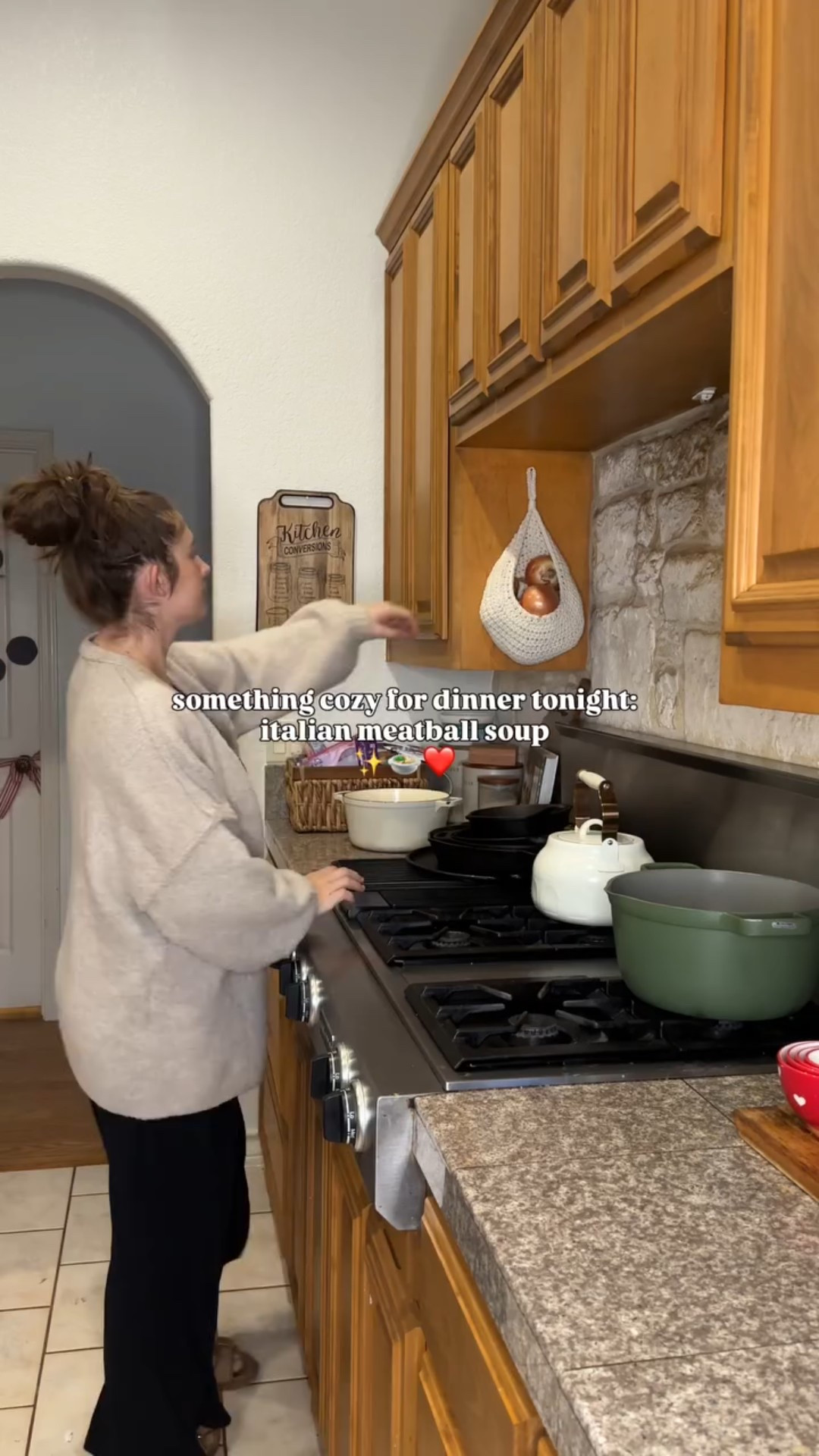 slow evenings call for something cozy 🤍
this Italian meatball soup is one of those easy, comforting meals I make when I want dinner to feel warm and familiar.

Italian meatball soup

Ingredients:
• 2 tbsp olive oil
• 1 medium onion, chopped
• 2 carrots, diced
• 2 celery stalks, diced
• 3 cloves garlic, minced
• 8 cups chicken or vegetable broth
• 2 cans (14 oz each) diced tomatoes
• 1 tsp dried basil
• ½ tsp dried thyme
• 1 cup small pasta (ditalini or orzo)
• Kale, chopped
• Frozen meatballs, cooked per package directions
• Salt & black pepper, to taste
• Fresh Parmesan, for serving

Instructions:
Sauté onion, carrots, celery, and garlic in olive oil.
Add broth, tomatoes, basil, and thyme; bring to a boil.
Add cooked meatballs and simmer 15–20 minutes.
Stir in pasta and cook until tender.
Add kale, season, and serve with Parmesan 🤍

#cozydinner 
#comfortfood 
#easydinnerideas 
#meatballsoup 
#dinnerathome