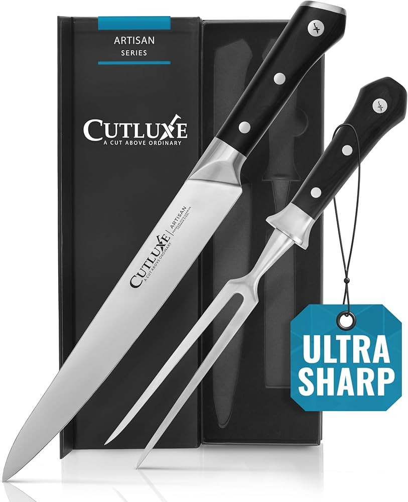 Cutluxe Turkey Carving Knife Set – Carving Fork & Carving Knife for Meat, BBQ, Brisket – Razo... | Amazon (US)
