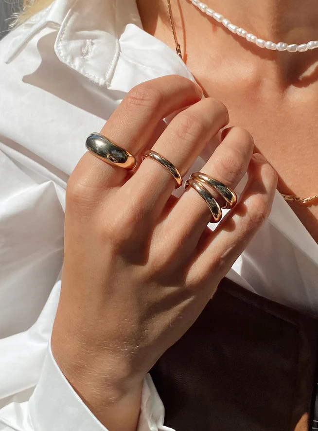 Ancient History Ring Set Gold | Princess Polly US