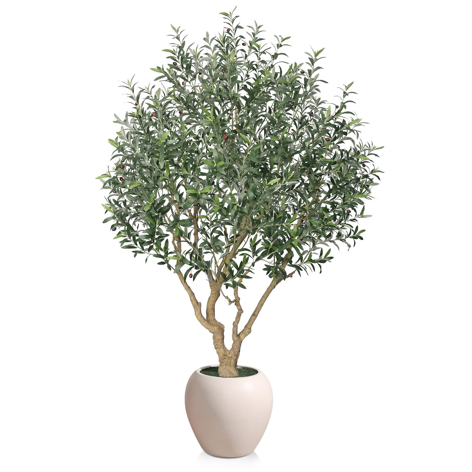 Verinatural Olive Tree Artificial Indoor, 8FT Tall Faux Olive Tree with 18in White Planter, Artif... | Amazon (US)