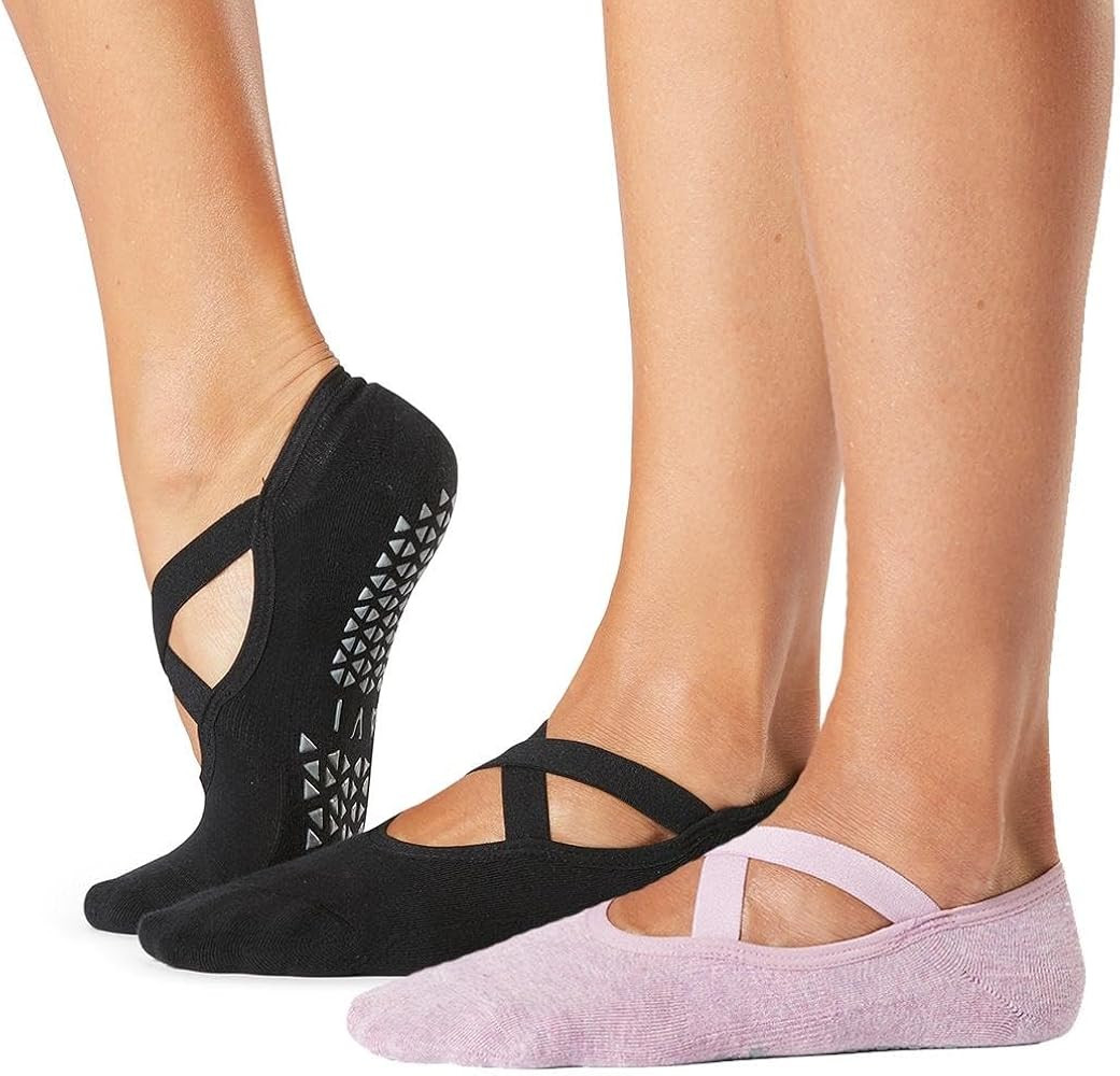 TAVI NOIR Chloe Fashion Criss-Cross Grip Socks for Barre, Pilates and Yoga | Amazon (US)