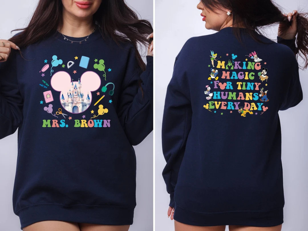 Custom Teacher Sweatshirt, Disney Teacher Shirt, Disneyworld Hoodie, Teacher Squad Shirt, Persona... | Etsy (US)