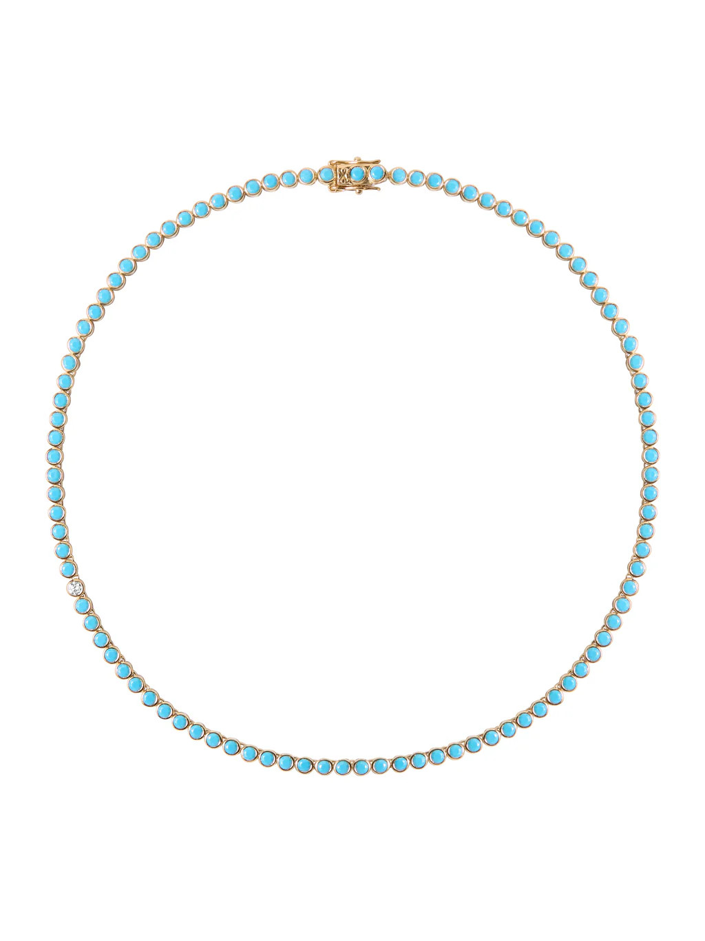 JAMES BEZEL RIVIÈRE NECKLACE IN NANO TURQUOISE WITH LAB DIAMOND | Dorsey