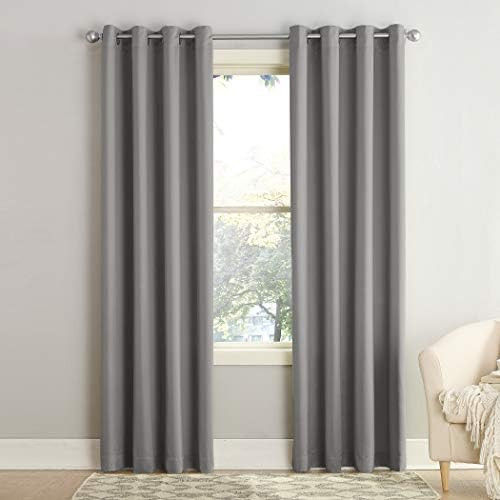 Sun Zero Barrow Energy Efficient Grommet Curtain Panel, 54" x 95", Gray | Amazon (US)