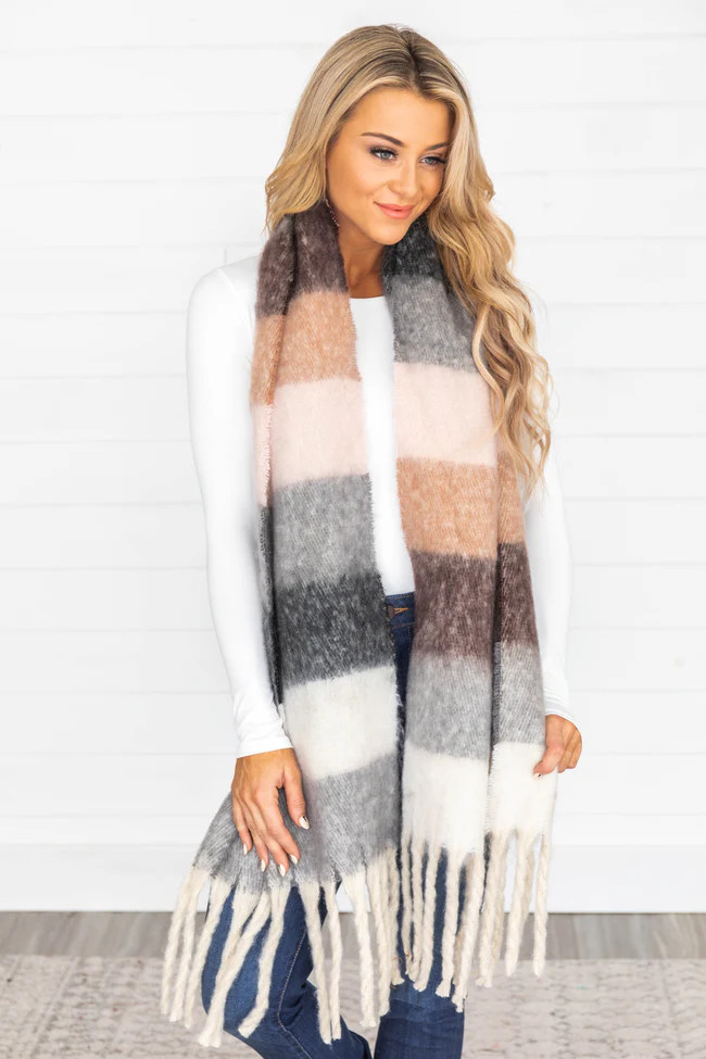 This Is Rare Colorblock Cream Scarf | The Pink Lily Boutique