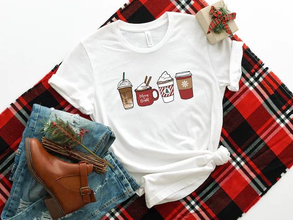 Christmas Coffee Shirt Cute Christmas Shirt Holiday Shirt | Etsy | Etsy (US)