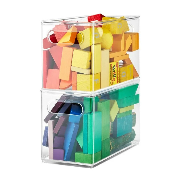 (2 pack) The Home Edit Clear Plastic Narrow Storage Bin | Walmart (US)