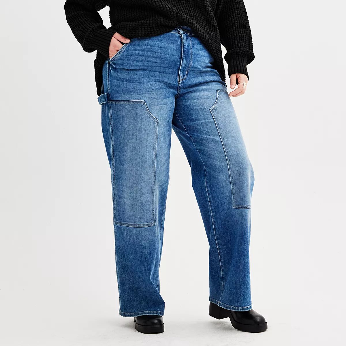 Juniors' Plus Size SO® High Rise Wide Leg Jeans | Kohl's