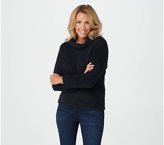 Barefoot Dreams CozyChic Cowl Neck Pullover | QVC