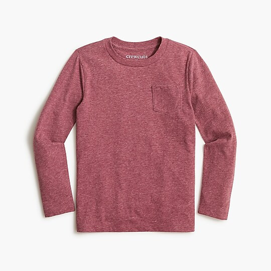 Boys' long-sleeve jersey knit pocket tee | J.Crew Factory