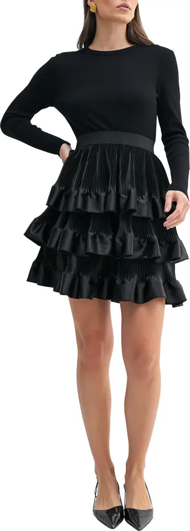 Long Sleeve Tiered Ruffle Minidress | Nordstrom Rack