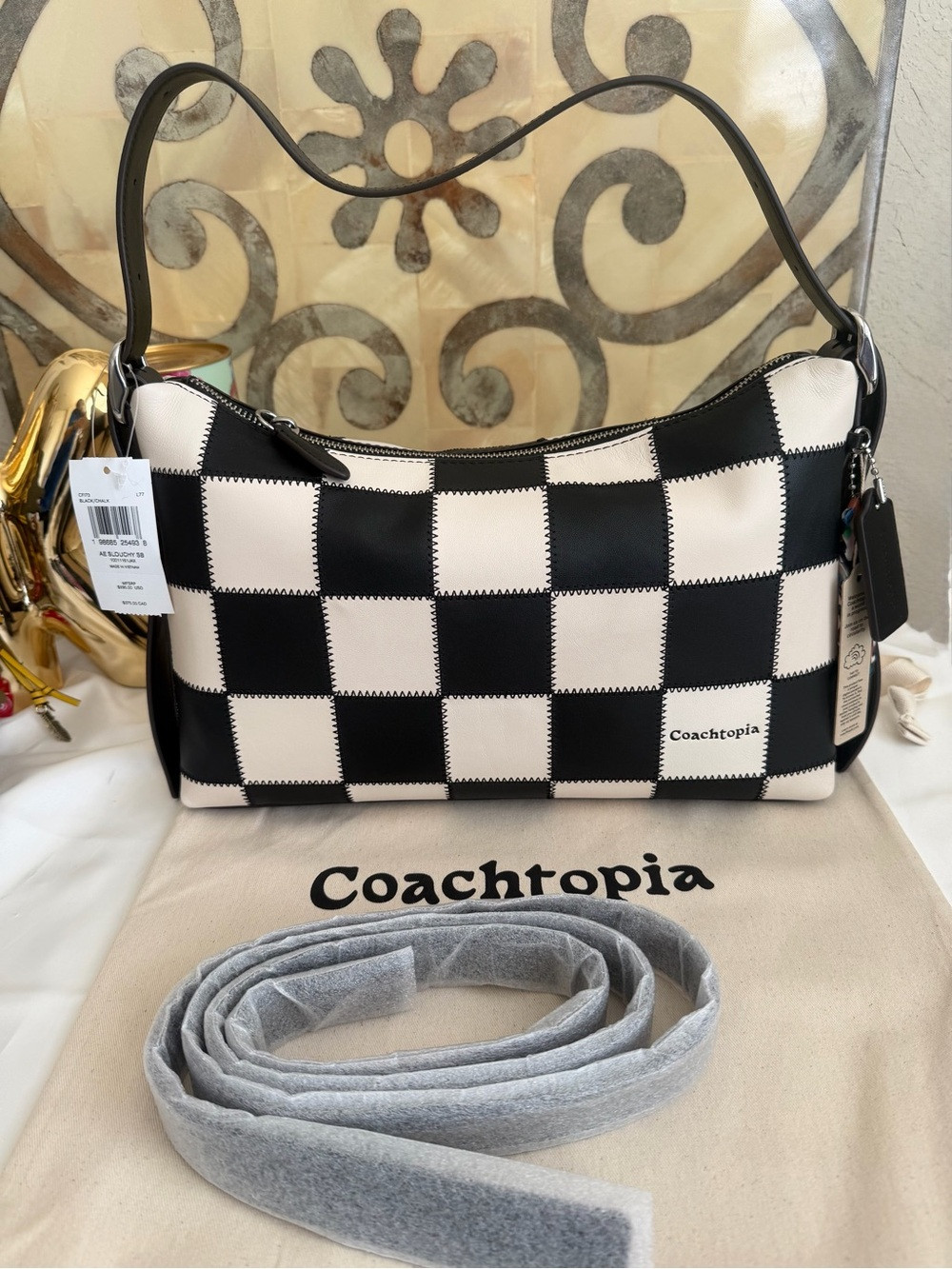NWT Coachtopia Alter/Ego Slouchy Shoulder Bag Black & White 12x8x3 size | Poshmark