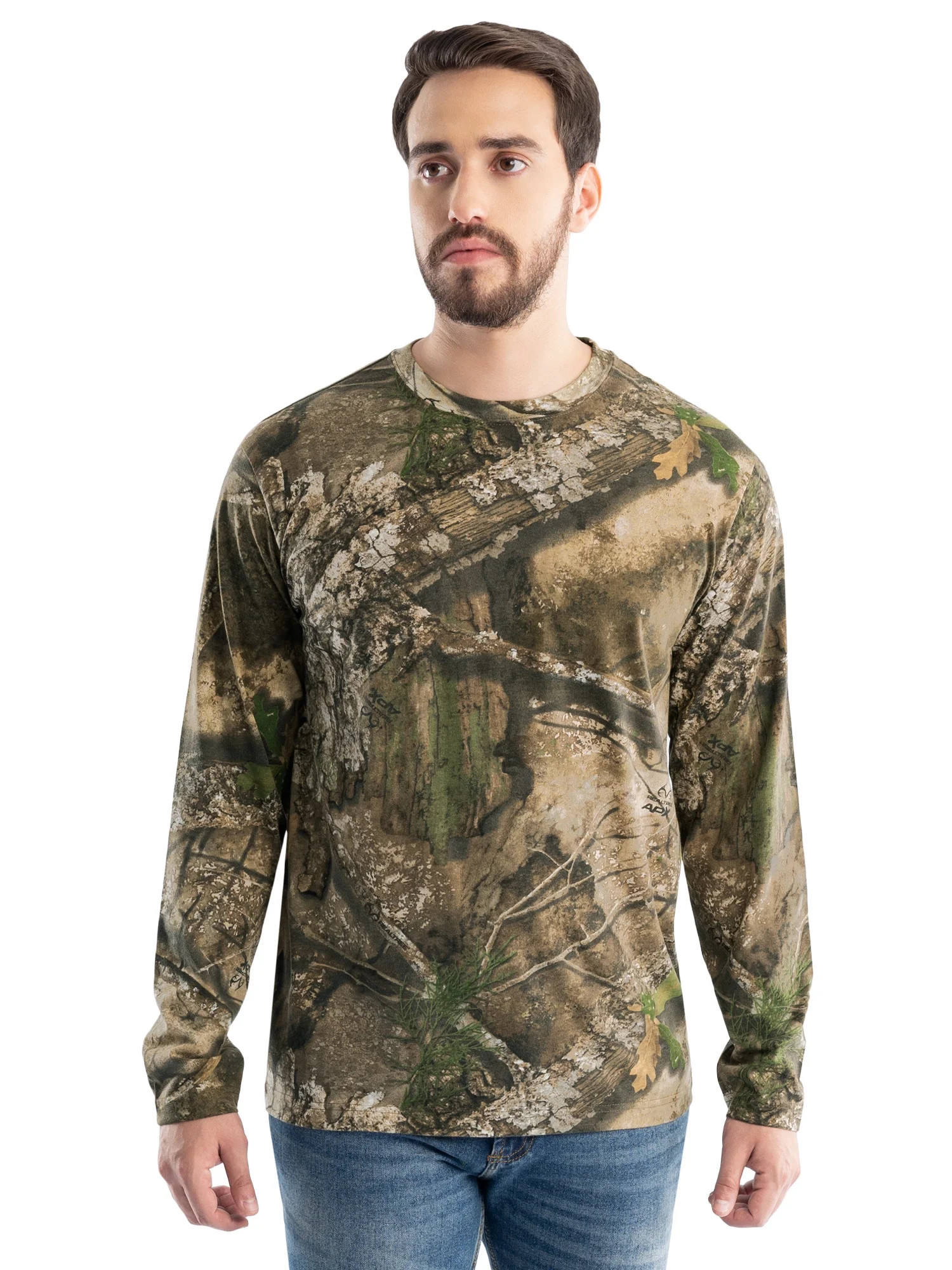 Realtree Men's Long Sleeve Scent Control Hunting Camouflage T-Shirt, size S-3XL | Walmart (US)