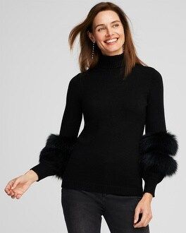 Faux Fur-Trimmed Turtleneck Sweater | Chico's