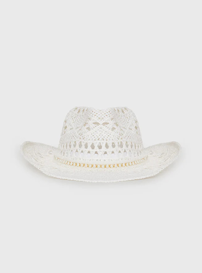 Jayceon Beaded Cowboy Hat White | Princess Polly US