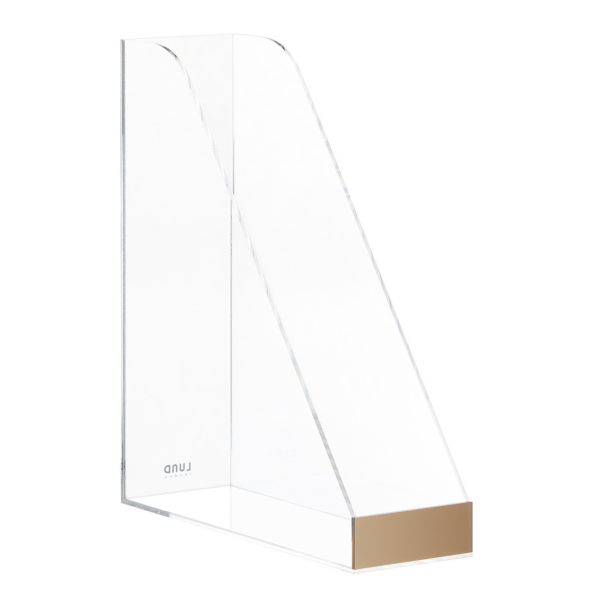 Lund London Blair Magazine File Gold/Clear | The Container Store