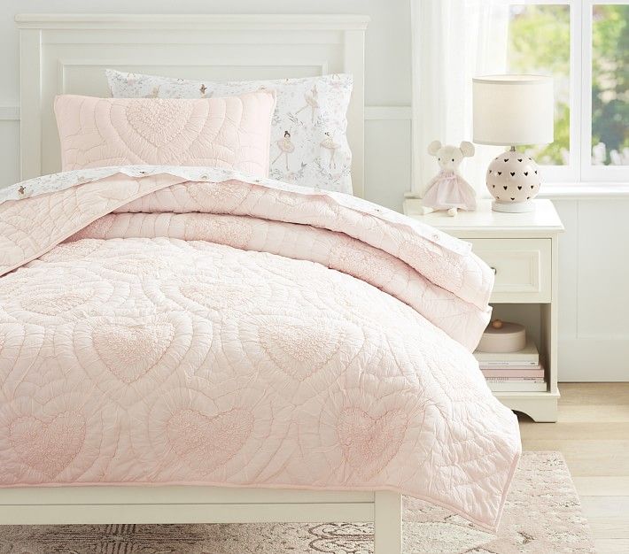 Ruched Heart Quilt & Shams | Pottery Barn Kids